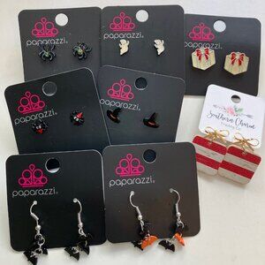 New Paparazzi (7) Halloween, 1 Xmas Earring, 1 Southern Charm Xmas Earring